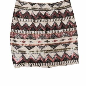 Ark & Co Black, Pink, and Cream Mini Skirt